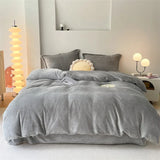 Plain Duvet Set Velvet  - Grey (294)