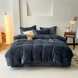 Plain Duvet Set Velvet  - Black (293)