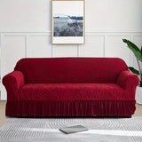 Zebra Velvet Sofa Covers Maroon