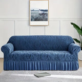 Zebra Velvet Sofa Covers Blue