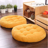 Pack of 2 Round Shape Floor Cushions - Yellow