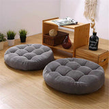 Pack of 2 Round Shape Floor Cushions - Grey