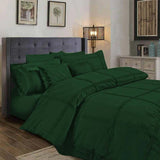 Box Pleated Duvet Set - Green