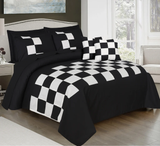 8 Pcs Chess Duvet Set  - Black & White (275)