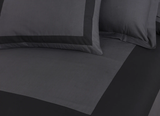 Embellish Patch Pleated Duvet Set -Black & Grey (272)