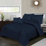 Sammy Cross Pleated  Duvet Set - Navy Blue (269)