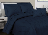 Sammy Cross Pleated  Duvet Set - Navy Blue (269)