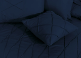 Sammy Cross Pleated  Duvet Set - Navy Blue (269)