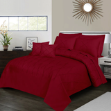 Sammy Cross Pleated  Duvet Set - Red (268)