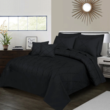 Sammy Cross Pleated  Duvet Set - Black (267)