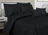 Sammy Cross Pleated  Duvet Set - Black (267)