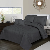 Sammy Cross Pleated  Duvet Set - Dark Grey (266)