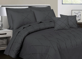 Sammy Cross Pleated  Duvet Set - Dark Grey (266)