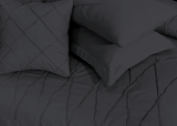 Sammy Cross Pleated  Duvet Set - Dark Grey (266)