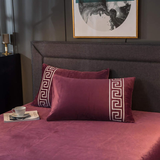 Luxury Aplic Work Velvet Duvet Set -  Purple