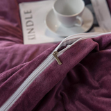 Luxury Aplic Work Velvet Duvet Set -  Purple