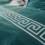 Luxury Aplic Work Velvet Duvet Set - Teal