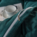 Luxury Aplic Work Velvet Duvet Set - Teal