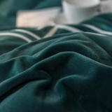 Luxury Aplic Work Velvet Duvet Set - Teal