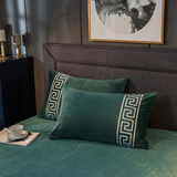 Luxury Aplic Work Velvet Duvet Set - Teal