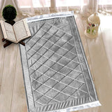 Luxury velvet prayer mat - Light Grey