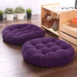 Pack of 2 Round Shape Floor Cushions -Purple