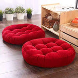 Pack of 2 Round Shape Floor Cushions -Red